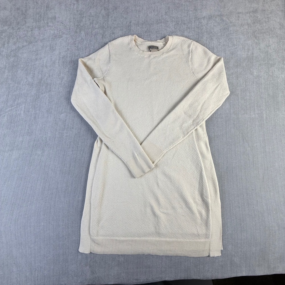 Duluth‎ Trading Co Womens XS Coolmax Waffle Knit Sweater Dress Cream 82807